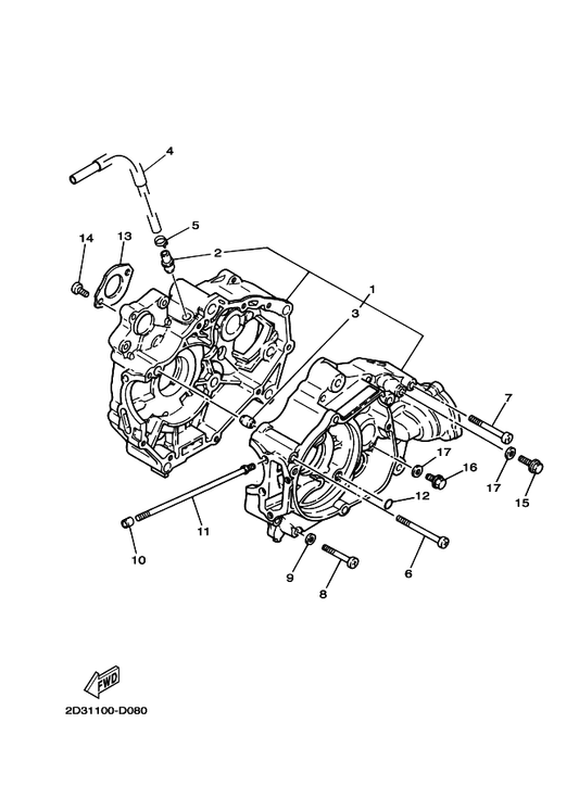 Yamaha 90116-06042 Bolt, Stud — shown on the Crankcase parts diagram