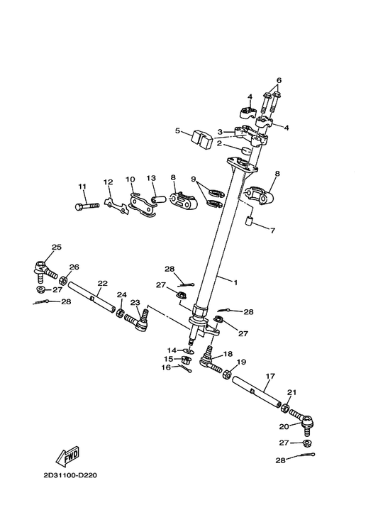 Yamaha 55X-23841-01 Joint, Universal 1 — shown on the Steering parts diagram