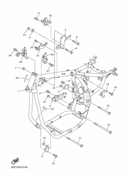 Yamaha 1TP-21110-00 Frame Comp. — shown on the Frame parts diagram