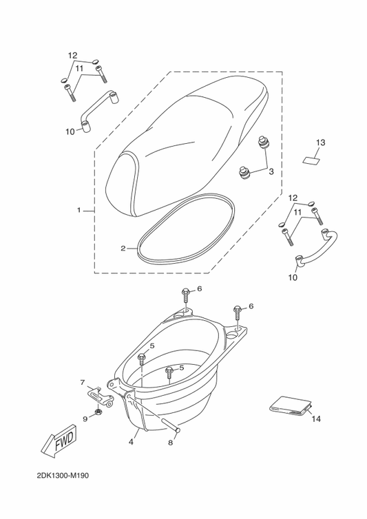 Yamaha 2DK-F8199-E0 Manual,Owner'S — shown on the Seat parts diagram