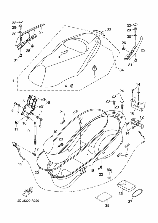 Yamaha 2DM-F8199-E3 Manual,Owner'S — shown on the Seat parts diagram