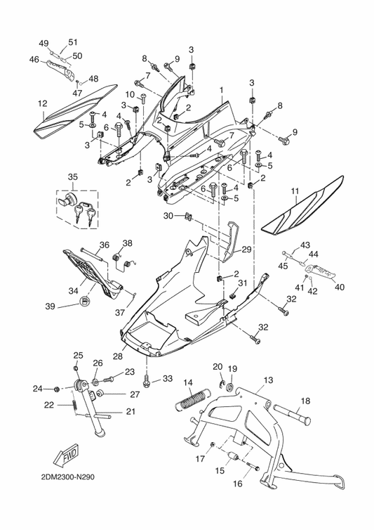Yamaha 90111-05018 Bolt, Hexagon Socket Button — shown on the Stand & Footrest parts diagram