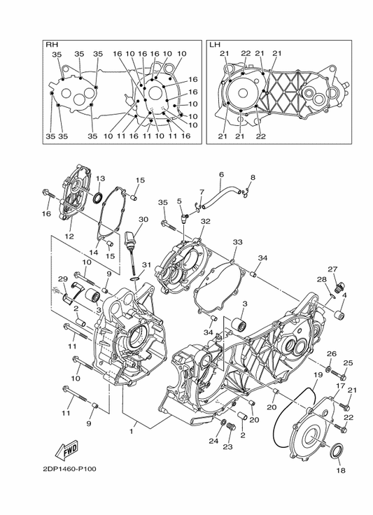 Yamaha 91810-14809 . Pin, Dowel — shown on the Crankcase parts diagram
