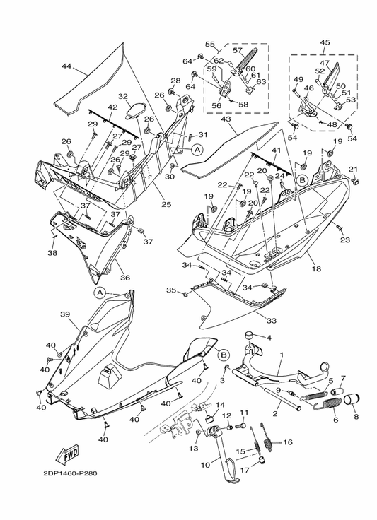 Yamaha 90506-35824 Spring, Tension — shown on the Stand & Footrest parts diagram