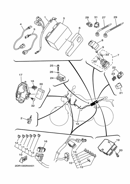 Yamaha 2DR-82590-01 Wire Harness Assy — shown on the Electrical 1 parts diagram