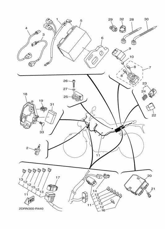 Yamaha B90-82116-00 Wire, Minus Lead — shown on the Electrical 1 parts diagram