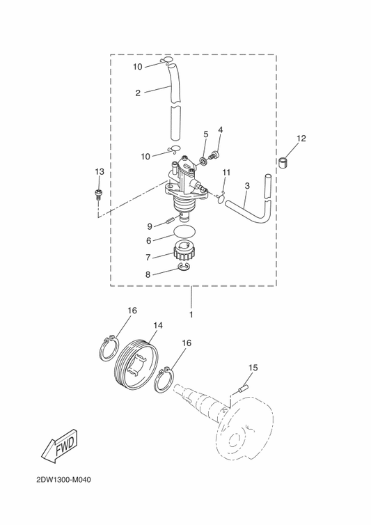 Yamaha 3VP-E3577-00 . Clip — shown on the Oil Pump parts diagram