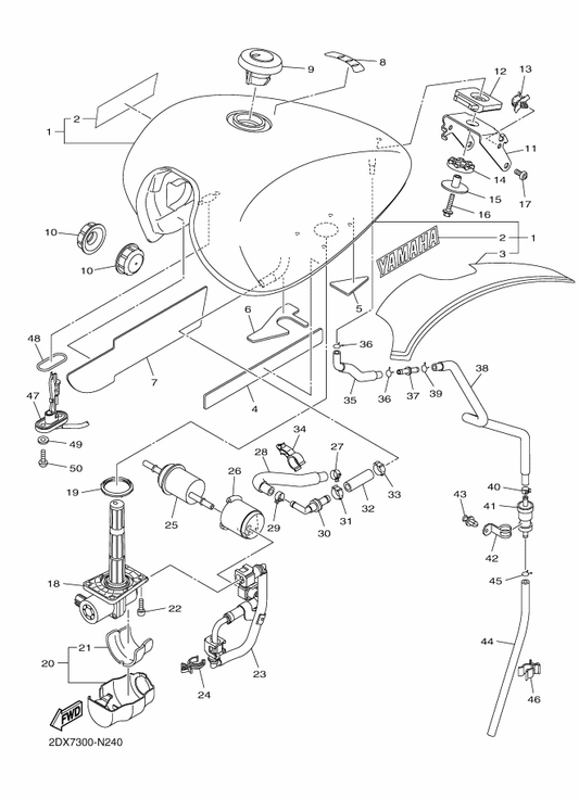 Yamaha 2DX-24244-60 . Graphic, Fuel Tank 1 — shown on the Fuel Tank parts diagram