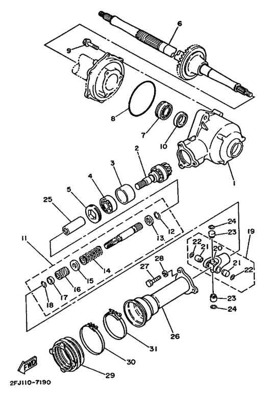 Yamaha 90101-08461 Bolt — shown on the Drive Shaft parts diagram