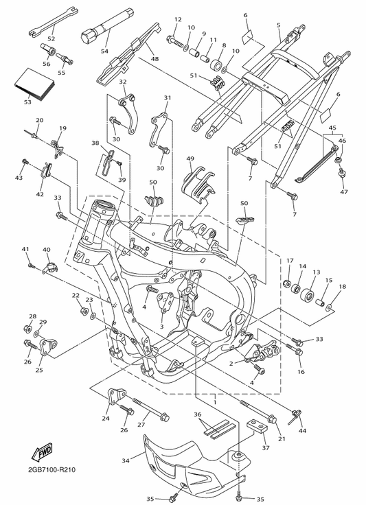 Yamaha 1SL-2171E-00 Cover, Side 5 — shown on the Frame parts diagram