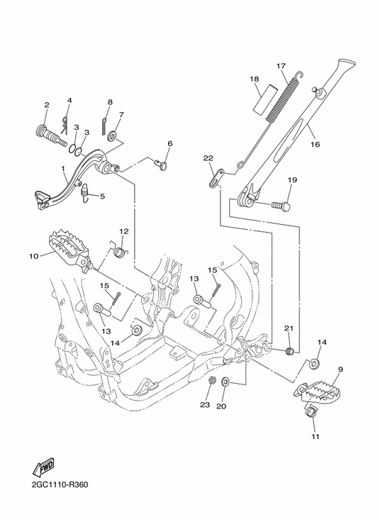 Yamaha 90506-18019 Spring, Tension — shown on the Stand & Footrest parts diagram