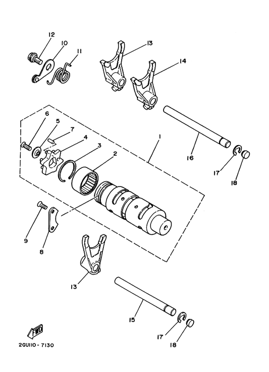 Yamaha 3R4-18561-00 . Plate, Side 1 — shown on the Shift Cam & Fork parts diagram