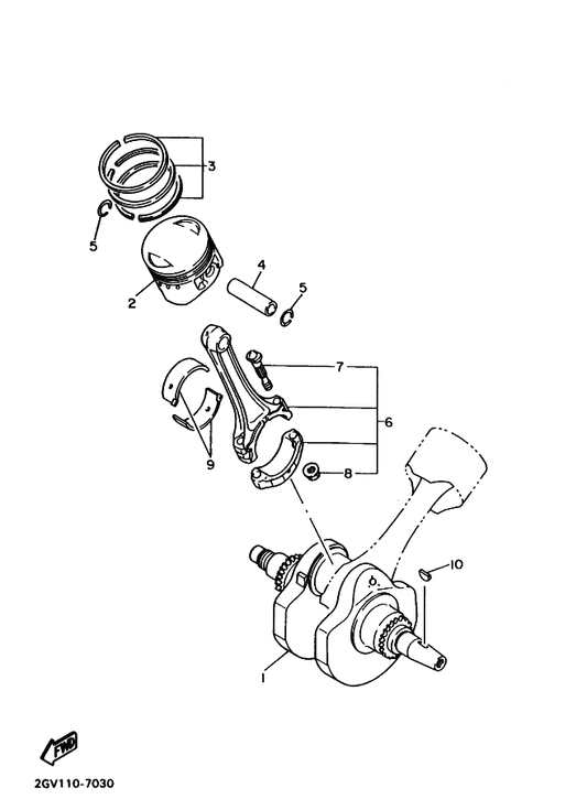 Yamaha 4VR-11603-00 Piston Ring Set (Std) — shown on the Crankshaft & Piston parts diagram