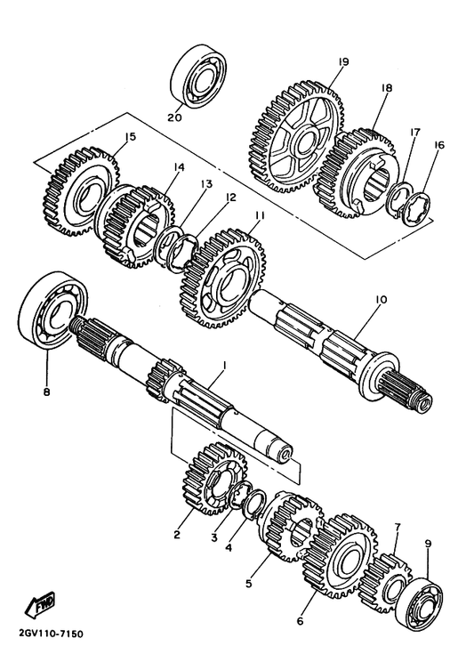 Yamaha 22U-17131-00 ギア,サードピニオン (24T) — shown on the トランスミツシヨン parts diagram