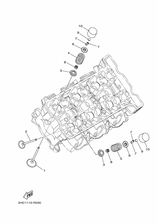 Yamaha 4C8-12153-11 Lifter, Valve — shown on the Valve parts diagram