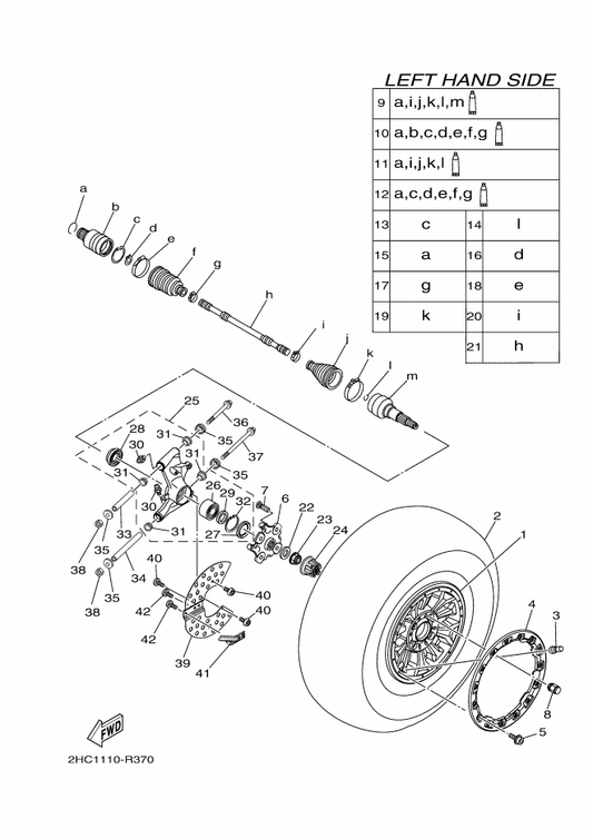 Yamaha 90176-12800 Nut, Cap — shown on the Rear Wheel parts diagram