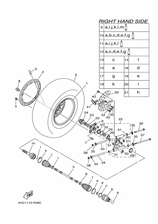 Yamaha 2HC-F535C-00 Ring, Wheel Rr. 2 — shown on the Rear Wheel 2 parts diagram