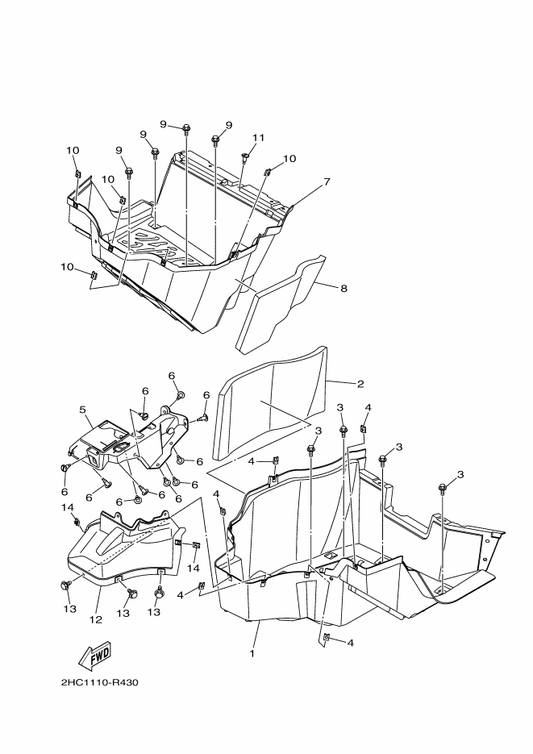 Yamaha 2HC-F7854-00 Cover, Pedal — shown on the Stand & Footrest parts diagram