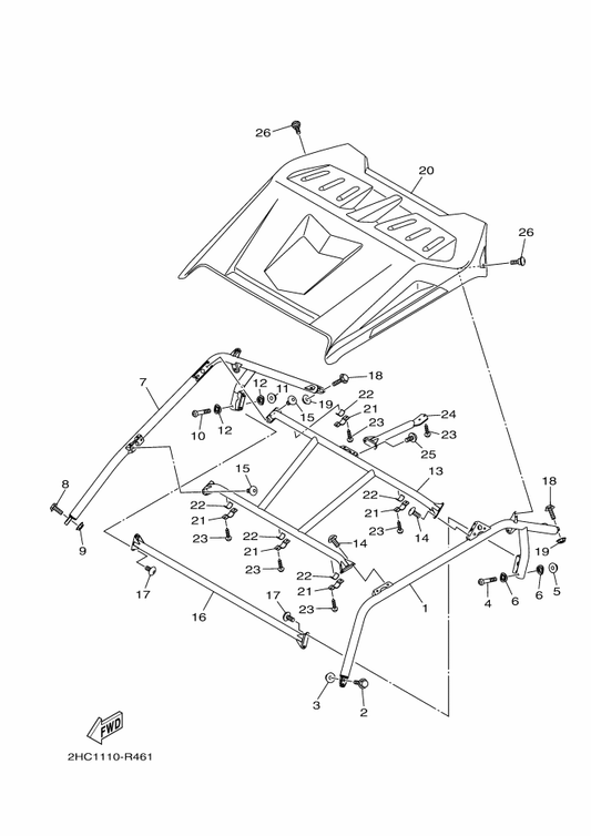 Yamaha 2HC-K831E-30 Support, Roof 4 — shown on the Guard 2 parts diagram
