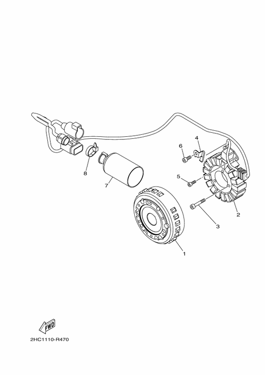 Yamaha 8GL-8252U-00 Cover — shown on the Generator parts diagram