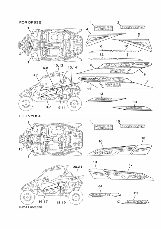 Yamaha 2HC-F1786-31 Emblem 6 — shown on the Graphics parts diagram