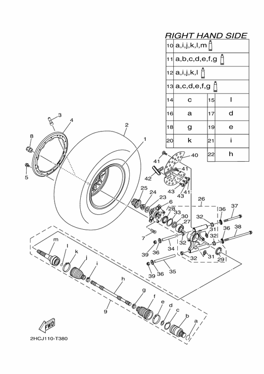 Yamaha B57-F532F-00 Rear Knuckle Assy.,2 — shown on the Rear Wheel 2 parts diagram