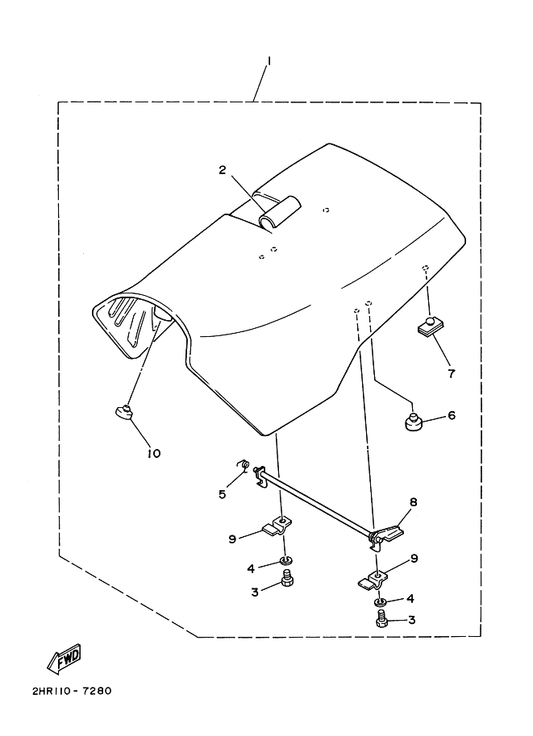 Yamaha 90508-23567 . Spring, Torsion — shown on the Seat parts diagram