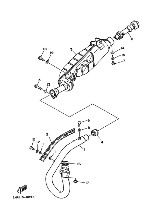 Yamaha 59V-14752-00 Pipe, Outlet — shown on the Exhaust parts diagram