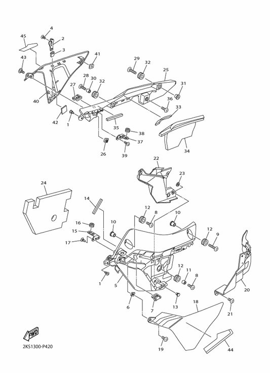 Yamaha 2CR-2842M-01-P3 Cover 1 — shown on the Cowling 3 parts diagram