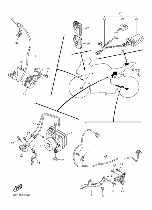 Yamaha 2KS-85721-00 . Wire, Lead — shown on the Electrical 3 parts diagram