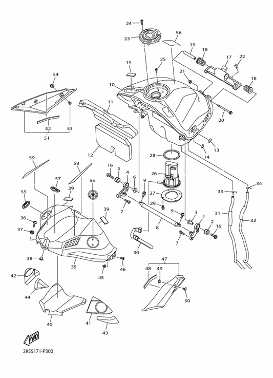 Yamaha 2KS-2424A-00 Graphic 7 — shown on the Fuel Tank parts diagram