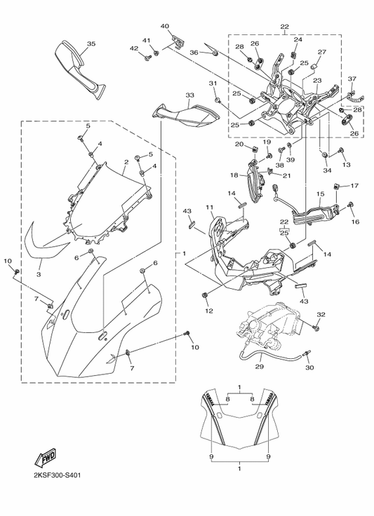 Yamaha 2CR-2832P-00 . Graphic, 18 — shown on the Cowling 1 parts diagram