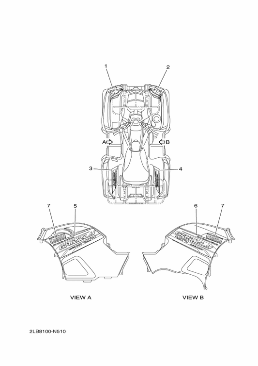 Yamaha 2BG-F1782-20 Emblem 2 — shown on the Graphics parts diagram