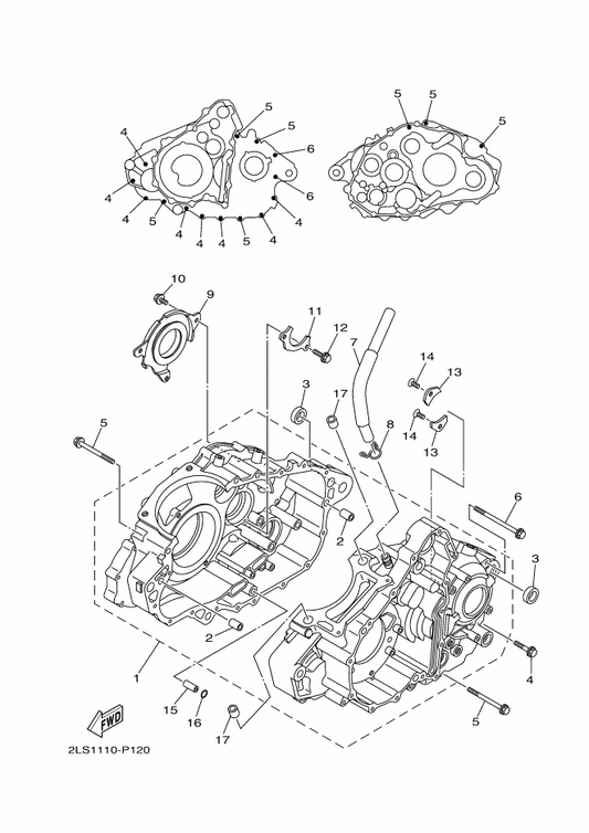 Yamaha 1S3-15383-00 Plate, Bearing Cover — shown on the Crankcase parts diagram