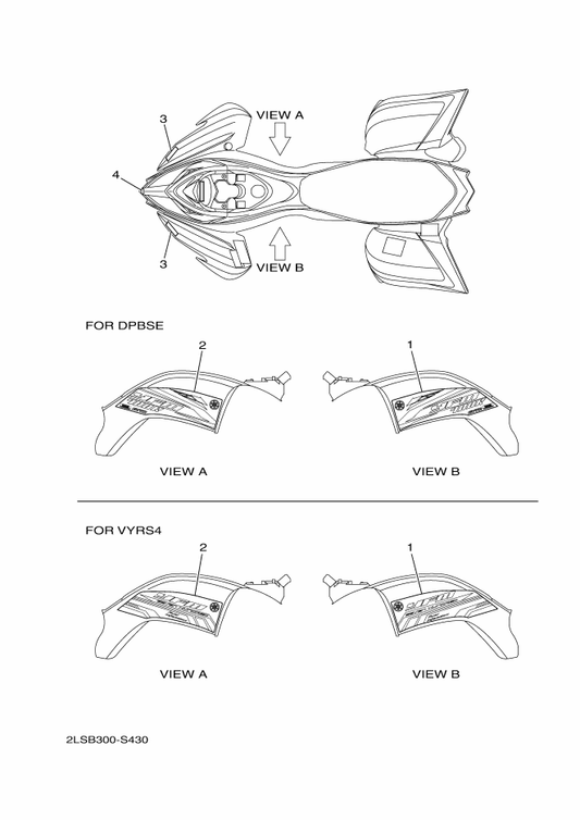 Yamaha 2LS-F1572-80 Graphic, Front Fender 2 — shown on the Graphics parts diagram