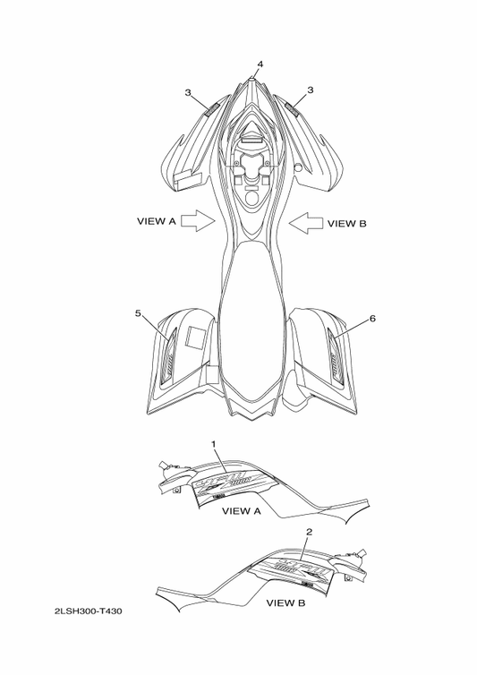 Yamaha 2LS-F163H-30 Emblem 2 — shown on the Graphics parts diagram