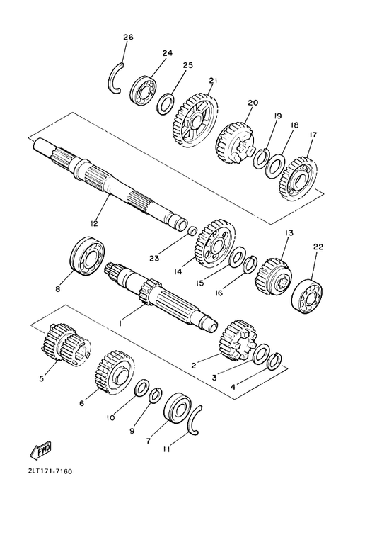 Yamaha 90201-256K5 Washer, Plate — shown on the Transmission parts diagram