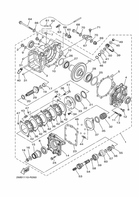 Yamaha 2MB-F1428-00 . Bearing — shown on the Drive Shaft parts diagram