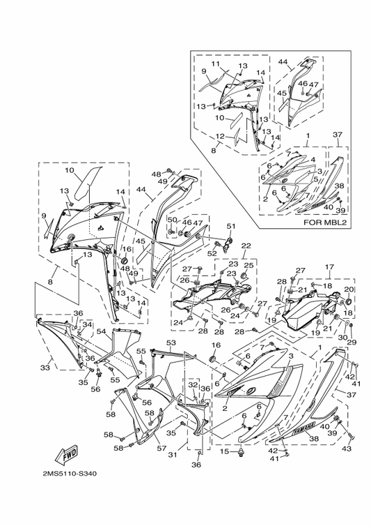 Yamaha 1WD-XF838-00-P3 Under Cover Assy 1 — shown on the Cowling 1 parts diagram
