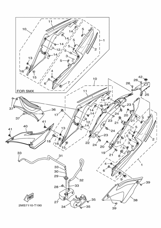 Yamaha 1WD-XF172-90-P1 Cover, Side 2 — shown on the Side Cover parts diagram