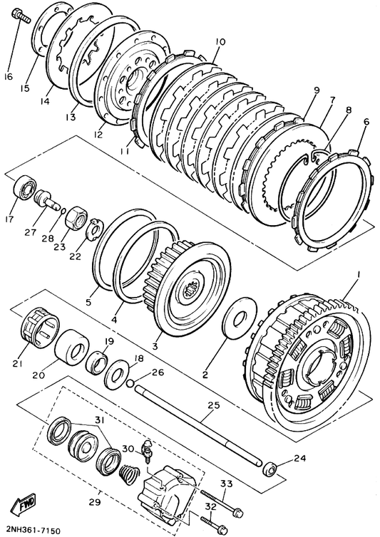 Yamaha 1TX-16334-00 Spring, Clutch 2 — shown on the クラツチ parts diagram