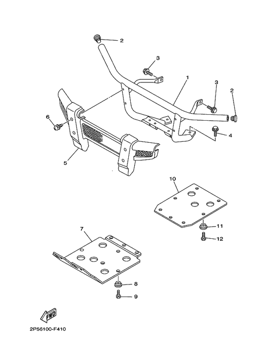 Yamaha 5UG-F8329-01 Spacer — shown on the Guard parts diagram