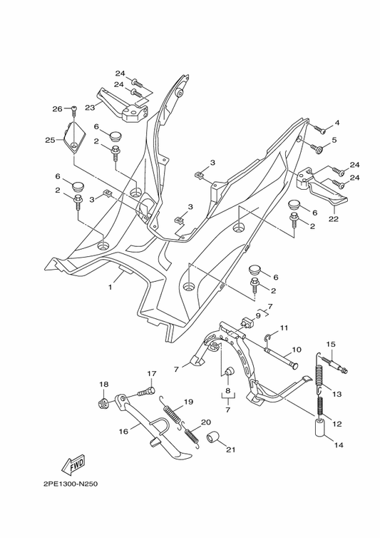 Yamaha 90506-36800 Spring, Tension — shown on the Stand & Footrest parts diagram