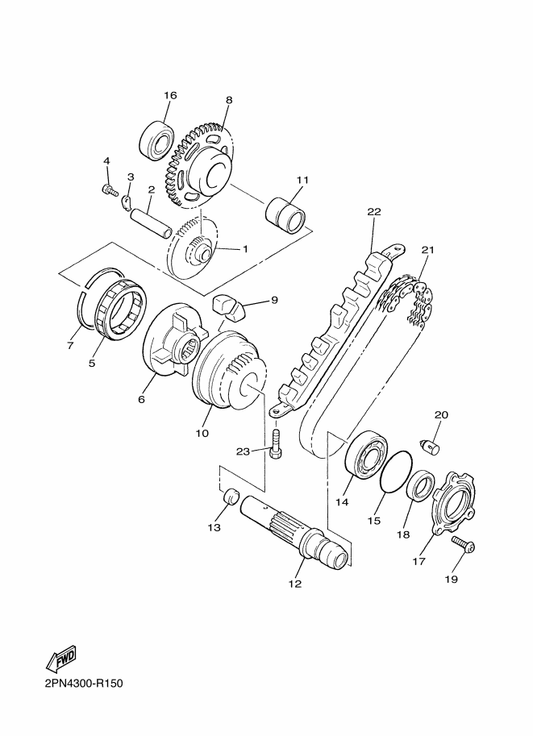 Yamaha 5UX-13454-00 Nozzle — shown on the Starter parts diagram