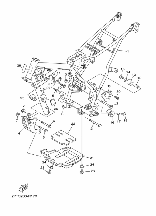 Yamaha 1B2-F1110-81 Frame Comp. — shown on the Frame parts diagram