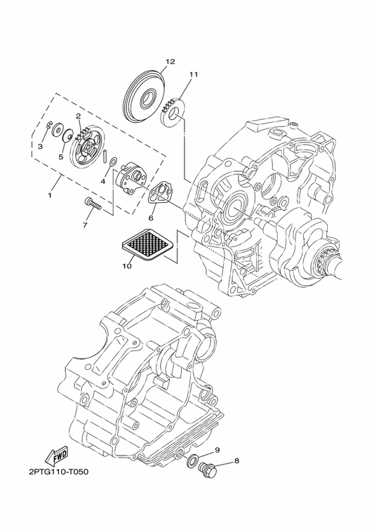 Yamaha 5VL-E3325-00 . Gear, Pump Driven — shown on the Oil Pump parts diagram