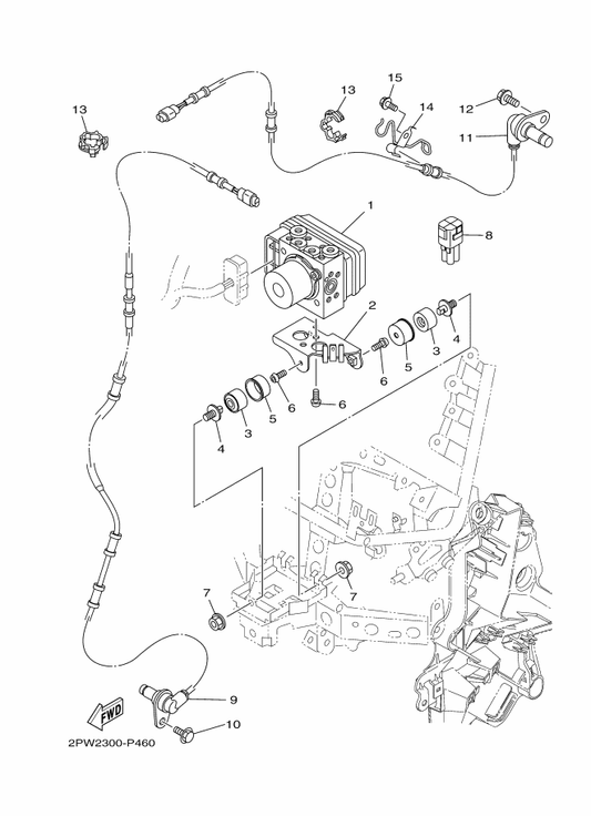 Yamaha 2PW-2175T-00 Bracket 1 — shown on the Electrical 3 parts diagram