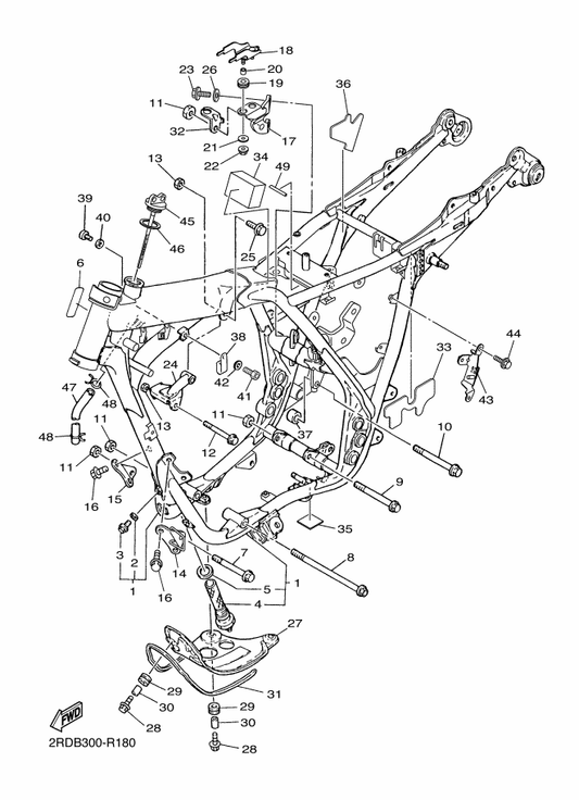 Yamaha 3KJ-24723-00 Damper, Seat — shown on the Frame parts diagram