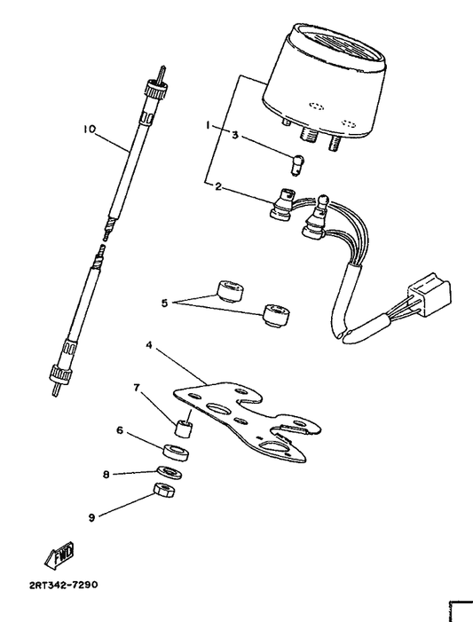 Yamaha 122-83516-10 . Bulb — shown on the Meter parts diagram