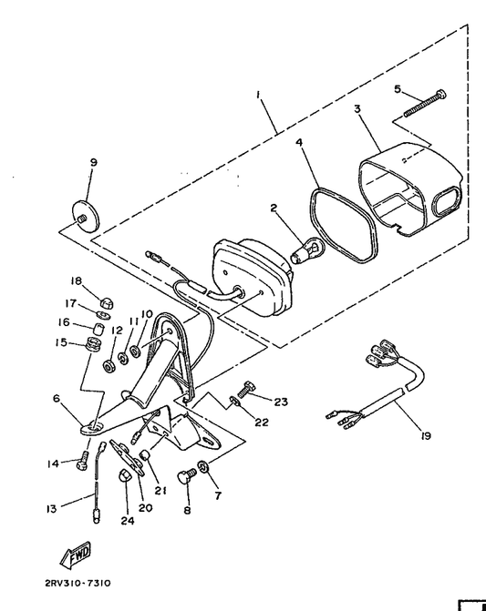 Yamaha 214-84553-01 Damper — shown on the Taillight parts diagram